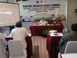 Sekda Aceh Timur Buka Rakor Gugus Tugas Reforma Agraria