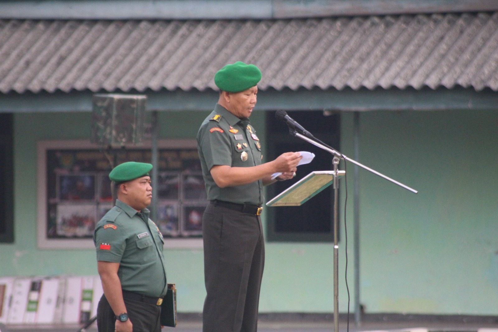 Kasrem 064/MY Bacakan Amanat Pangdam III/Siliwangi Pada Upacara 17an Bulan September 2023