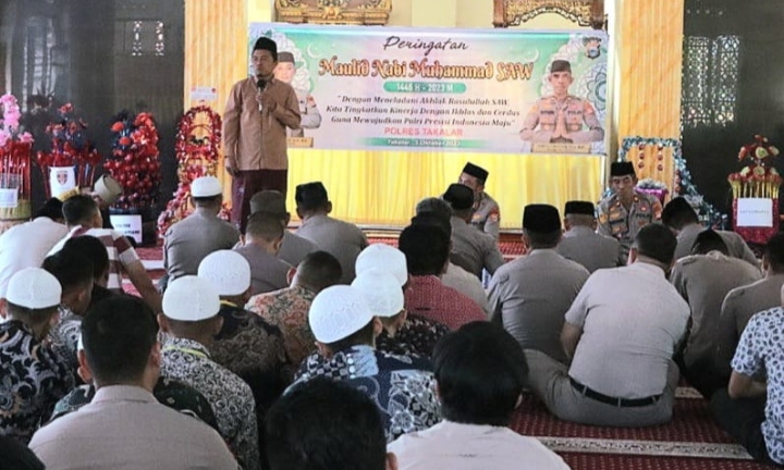 Polres Takalar Gelar Peringatan Maulid Nabi Muhammad SAW 1445 Hijriyah