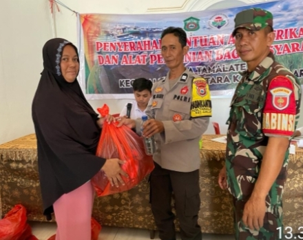 Sinergitas TNI-Polri Monitoring Penyaluran Bantuan Alat Perikanan