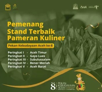 Pameran Kuliner Aceh Timur Juara 1 PKA- 8 Banda Aceh