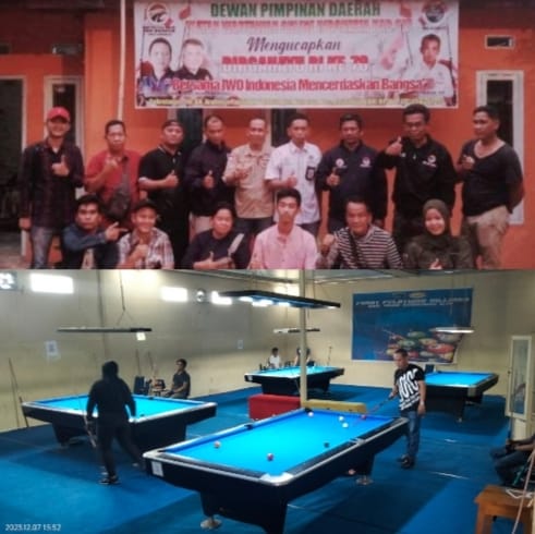 Perwakilan organisasi IWO Indonesia Kabupaten OKI, Masuk 16 Besar Dalam Kejuaraan Biliard Bupati Cup