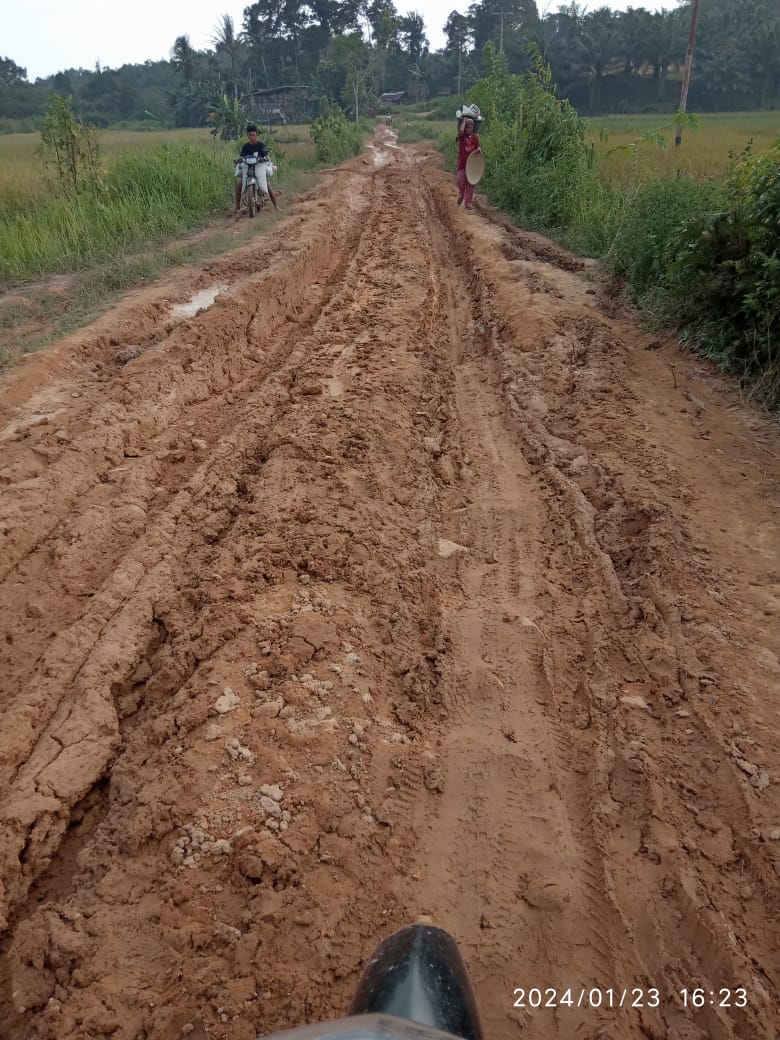 Miris, Jalan Dusun Batung Menuju Sarikan Desa Ansolok Rusak Berat