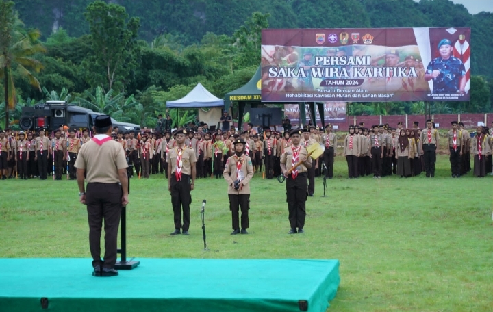 Pangdam XIV/Hsn Resmi Membuka Persami Pramuka SWK Kodam XIV/Hsn TA 2024