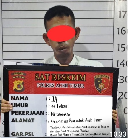 Cabuli Anak Kandung Hingga Melahirkan, Seorang Ayah Diamankan ke Polres Aceh Timur