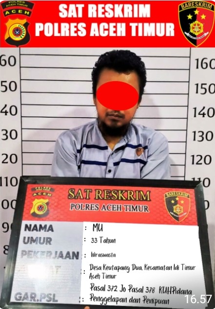 Satreskrim Polres Aceh Timur Amankan Pelaku Penipuan Dan Penggelapan Kerugian Mencapai Ratusan