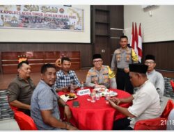 Kapolres Aceh Timur, HalalBihalal Dengan 18 Organisasi Insan Pers 