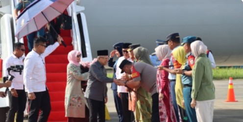 Kapolda Aceh bersama Forkopimda Sambut Kedatangan Wapres Ma’ruf Amin