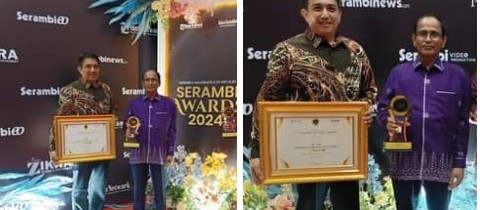 Pj Bupati Aceh Timur Terima Penghargaan Serambi Awards