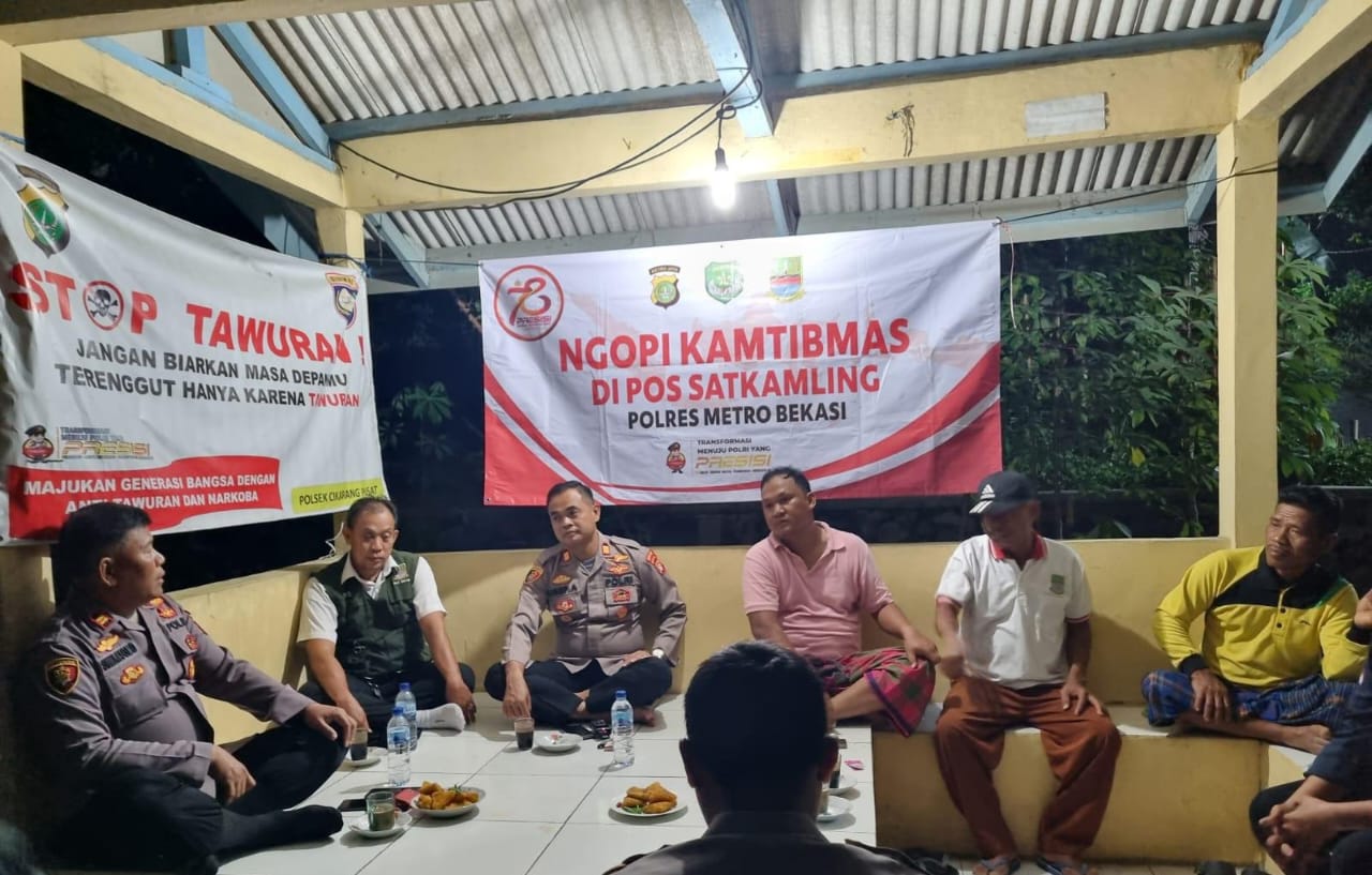 Kapolsek Cikarang Pusat,Gelar Ngopi Kamtibmas Dengarkan Keluhan Masyarak