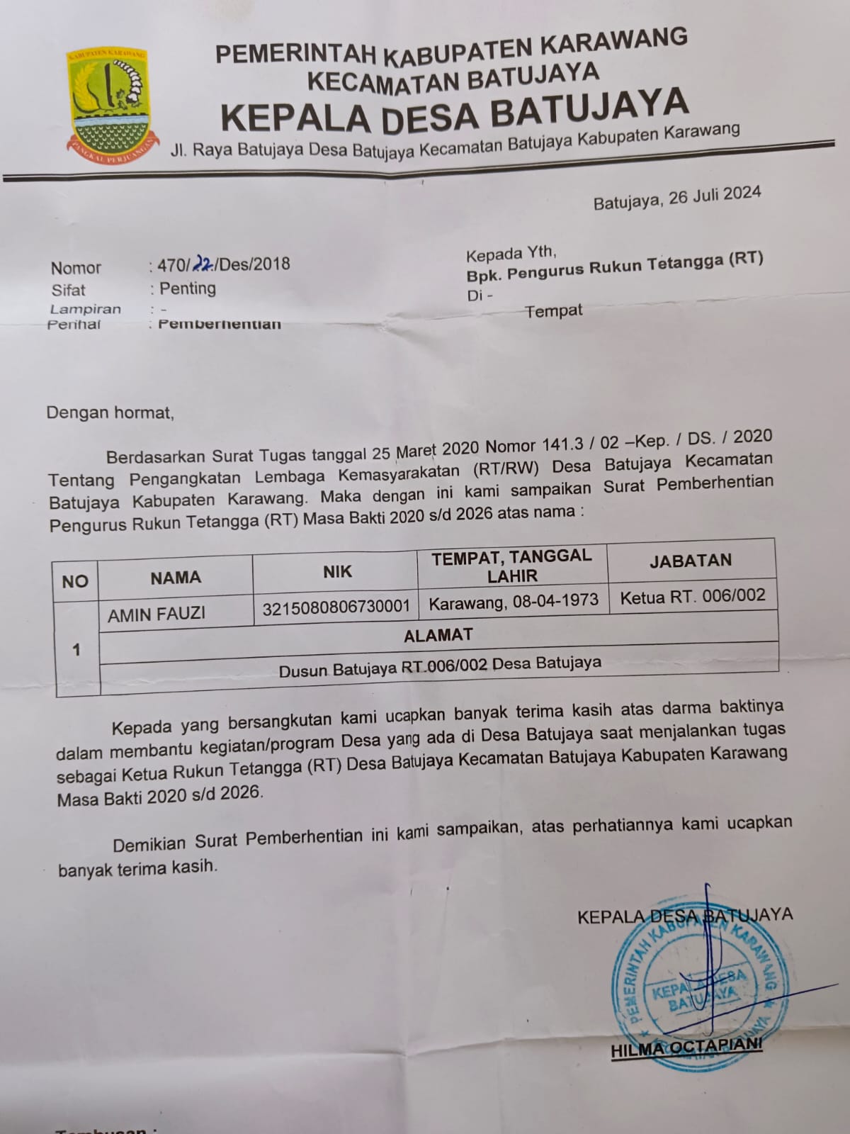 Arogansi Kepala Desa Batujaya Karawang