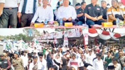 Ribuan Masa Dari 18 Kecamatan di OKI Padati Deklarasi Pasangan JADI