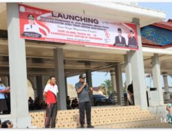 Kapolres Aceh Timur Dampingi Pj. Bupati Launching Gerakan 10 Juta Bendera Merah Putih