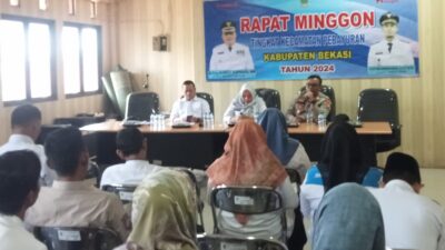 Kapolsek Pebayuran Hadiri Rapat Minggon Tingkat Kecamatan.