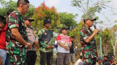 Menyambut HUT TNI ke 79, Kapolsek Pebayuran Hadiri Acara Kegiatan Senam Bersama dan Lomba Fune Mancing Mania