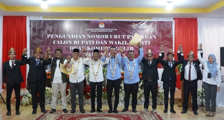 KPU OKI Tetapkan Nomor Urut Paslon Bupati dan Wakil Bupati 2024 