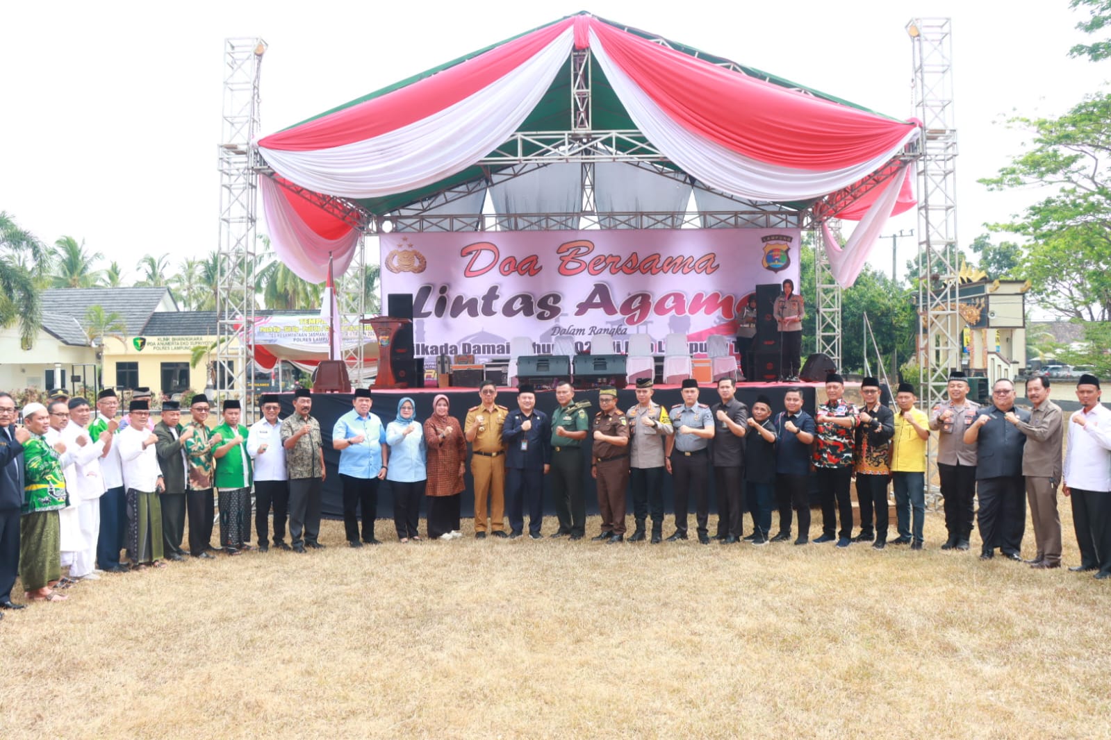 Polres Lampung Timur Gelar Doa Bersama Lintas Agama Untuk Pilkada Damai 2024