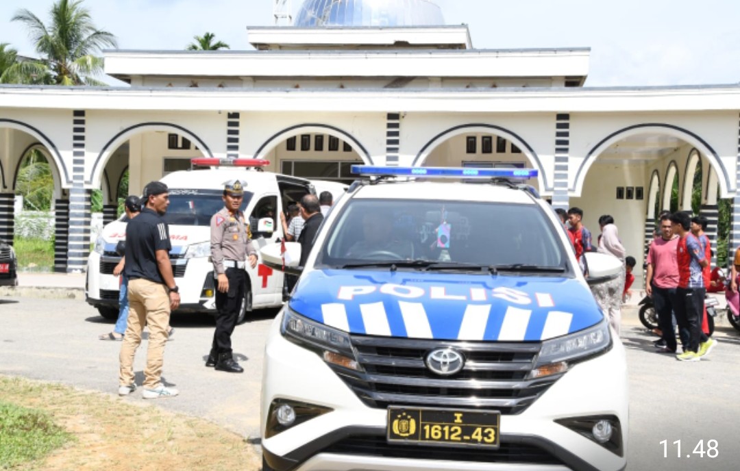 Satlantas Polres Aceh Timur Kawal Jenazah Pelatih Sepak Takraw Gorontalo Menuju Bandara Kualanamu