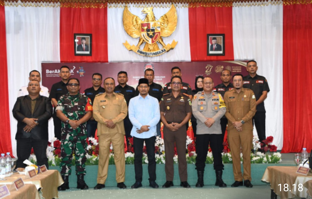 Wakapolres Aceh Timur Bersama Forkopimda Hadiri Penetapan Nomor Urut Paslon Pilkada