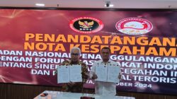 BNPT melakukan penandatanganan Memorandum of Understanding (MoU) Dengan Formas Bertujuan Untuk Bersinergi Dalam Upaya Pencegahan Paham Intoleran