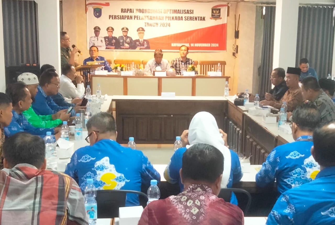 Kesbangpol OKI Rapat Koordinasi Persiapan Pelaksanaan Pilkada Serentak dan Kondusifitas Wilayah Tahun 2024