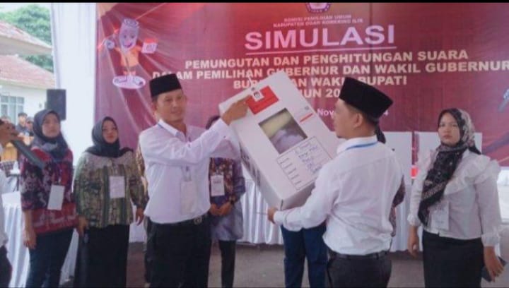 KPU OKI Gelar Simulasi Pemungutan dan Perhitungan Surat Suara Pilkada 2024, Diikuti PPK dan PPS