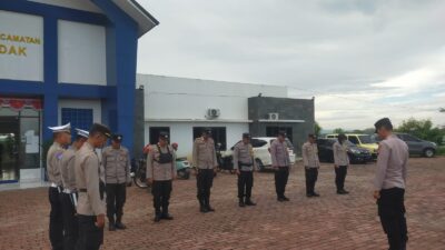 Kapolsek Cibadak Polres Lebak Pimpin Langsung Pengamanan Rekapitulasi Perolehan Suara di PPK Kec.Cibadak Kab. Lebak