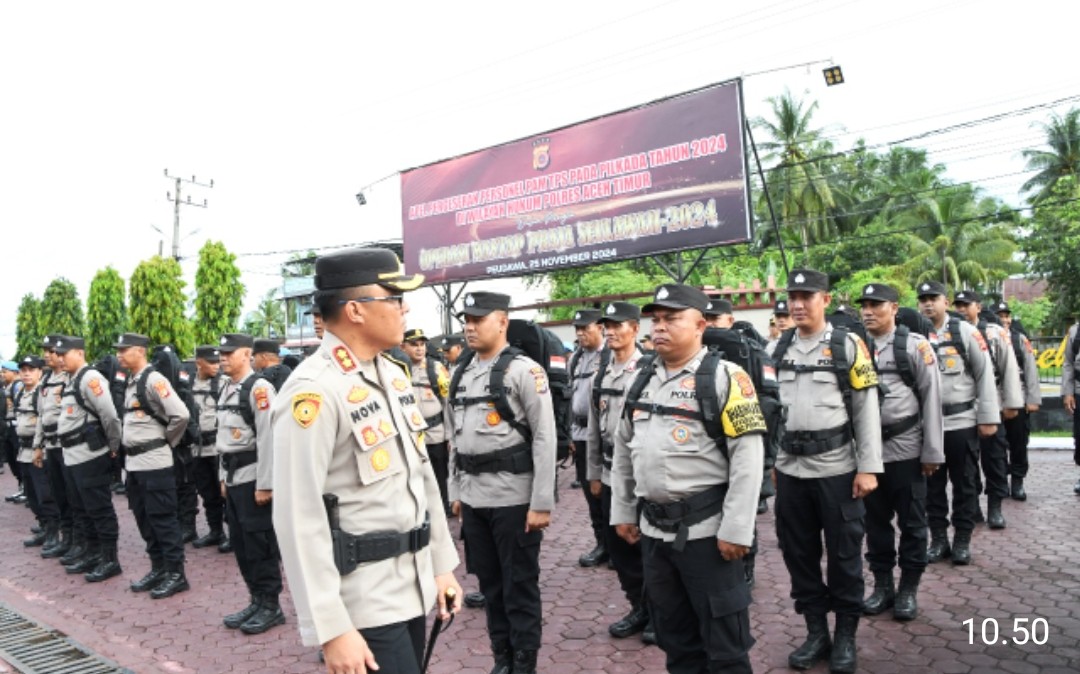 Kapolres Aceh Timur Cek Kesiapan Personel Pengamanan TPS Pilkada 2024