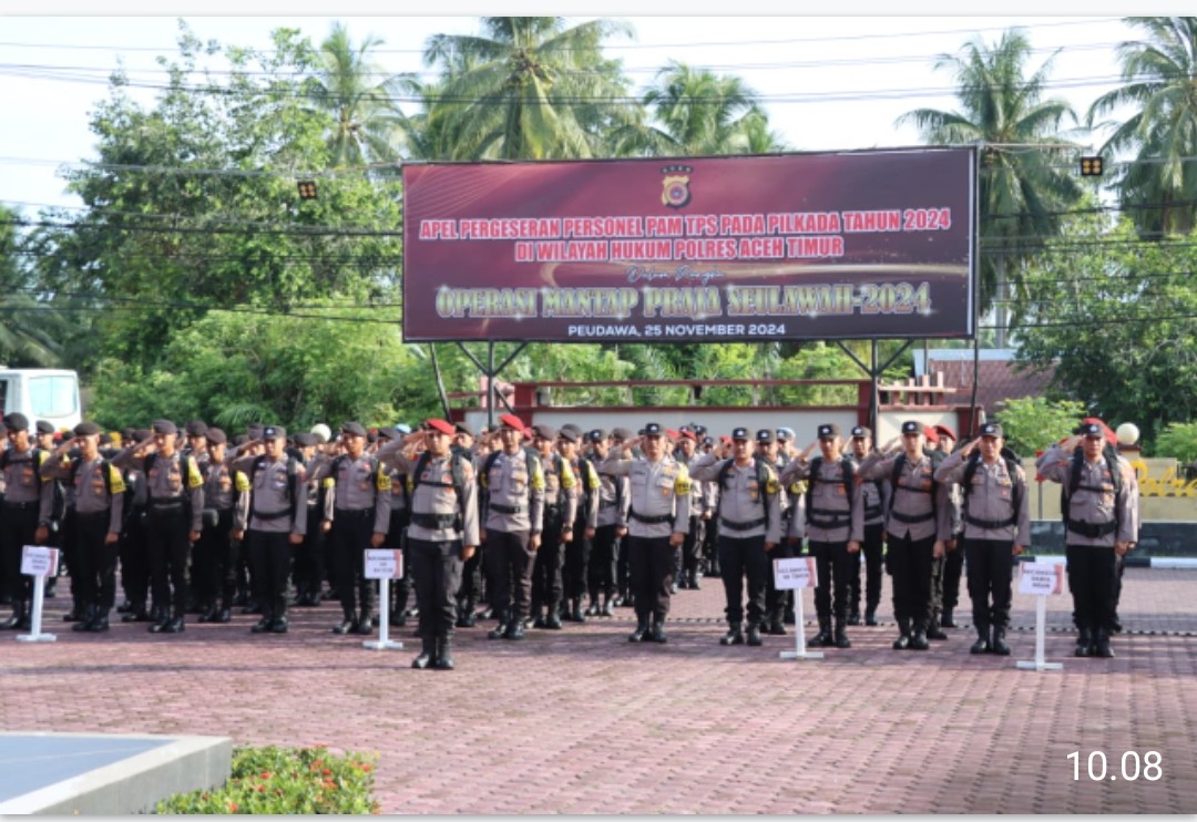 Kapolres Aceh Timur Lepas 492 Personel Pengamanan TPS Pilkada