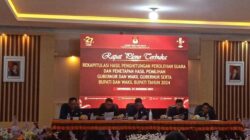 Rapat Pleno Rekapitulasi Hasil Perolehan Suara Pilkada 2024 di KPU OKI