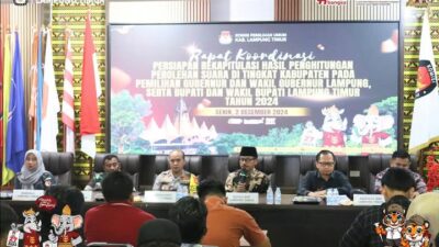 KPU Menetapkan Pasangan Calon Nomor Urut 1, Ela Siti Nuryamah dan Azwarhadi, Sebagai Pemenang Pemilihan Kepala Daerah (Pilkada) Lampung Timur 2024.