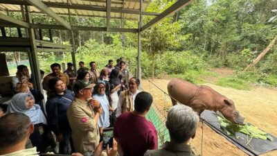 Menteri kehutanan RI Kunjungan kerja Di Taman Nasional waykambas Labuhan Ratu lampung Timur di dampingi Koramil 429-01/