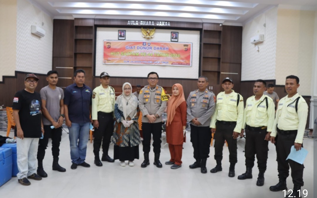 Polres Aceh Timur Gelar Donor Darah di HUT Satpam ke-44