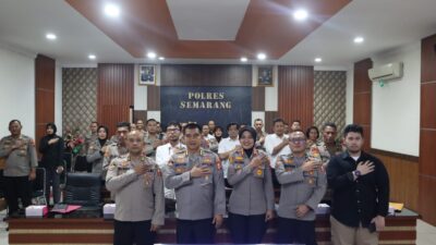 Penelitian tentang gudang penyimpanan senjata, Puslitbang Polri kunjungi Polres Semarang.